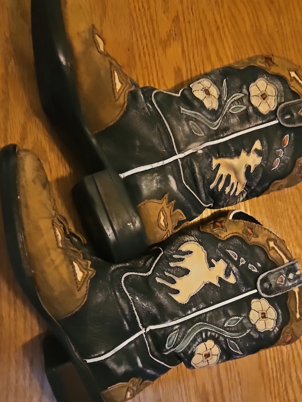 Dan Post Black and Tan Embroidered Kids' Western Boots